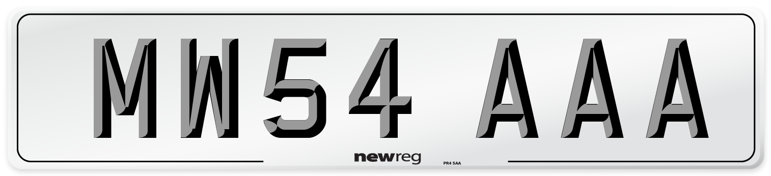 MW54 AAA Number Plate from New Reg